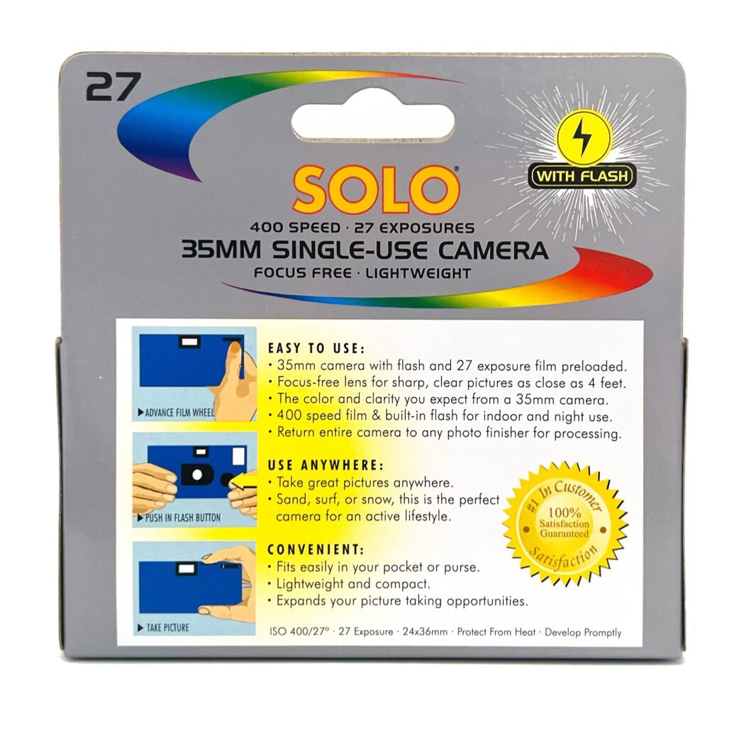 Disposable Single Use 35mm Camera with Flash, 400 ISO, 27 Exposure