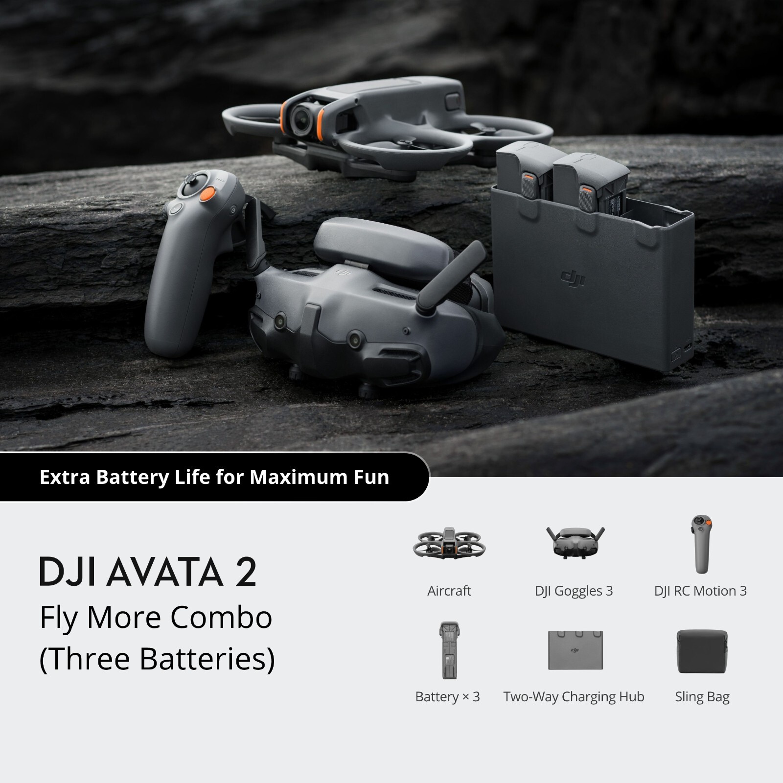 DJI Avata 2 Fly More Combo ( Three Batteries )