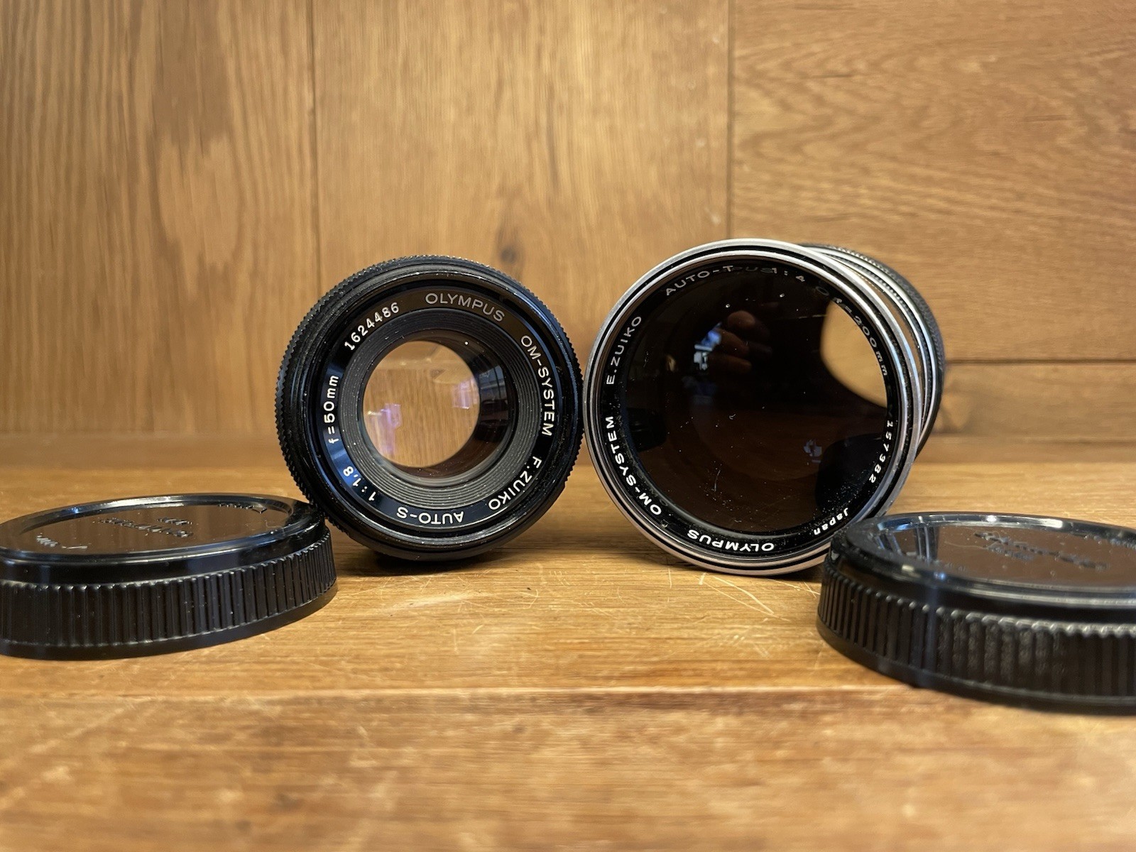 *2 Lens Set : Near Mint ++* Olympus Zuiko Auto S 50mm F/1.8 & T 200mm F/4 /Japan