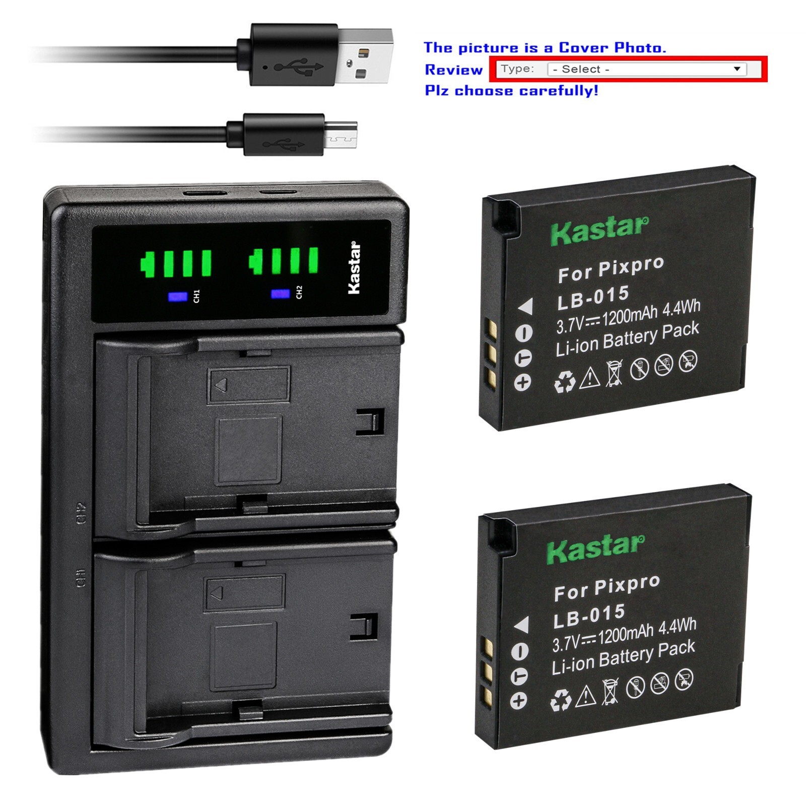 Kastar Battery LTD2 Charger for Kokad LB-015 Rechargeable Lithiumion Battery