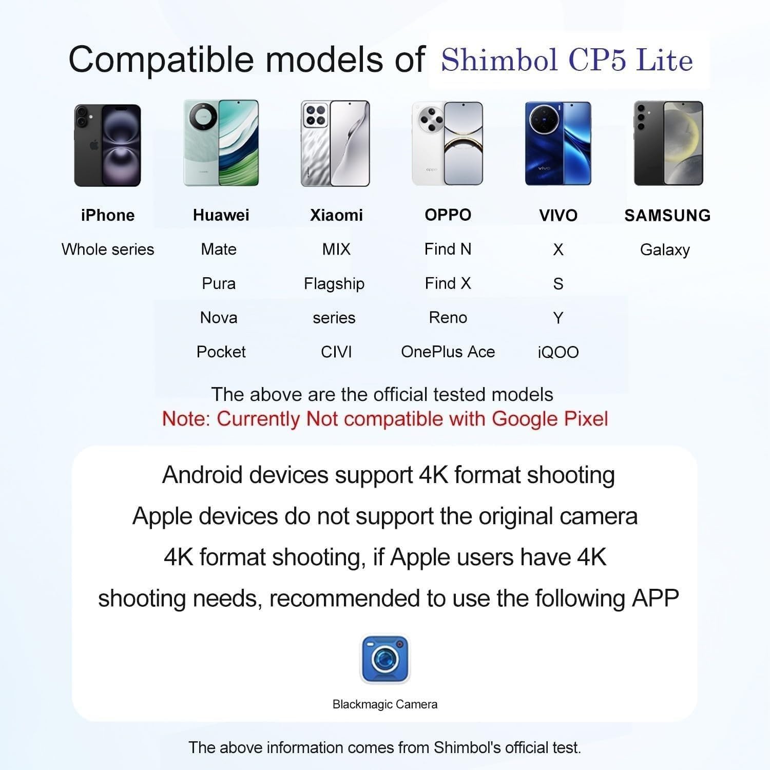 Shimbol CP5 Lite 5’’ Phone Vlog Selfie Monitor Screen 1080P Wireless Recording