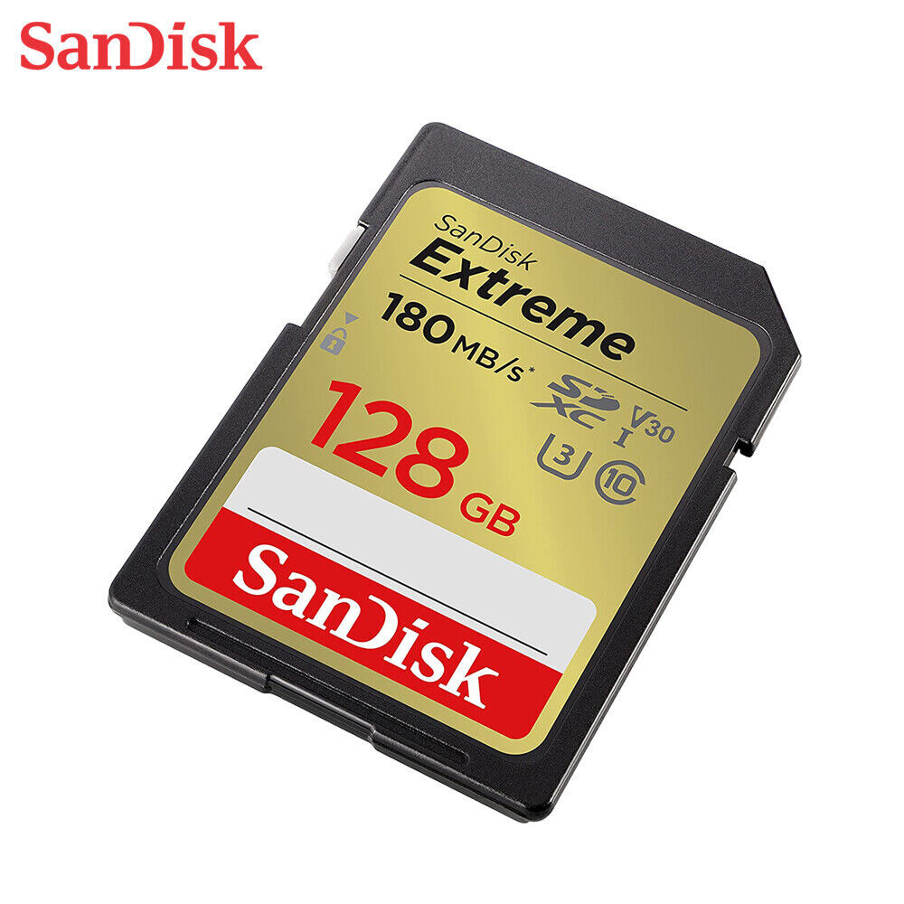 SanDisk 128GB Extreme SDXC 180MB/S U3 4K SD Class 10 Memory Card SDSDXVA-128G