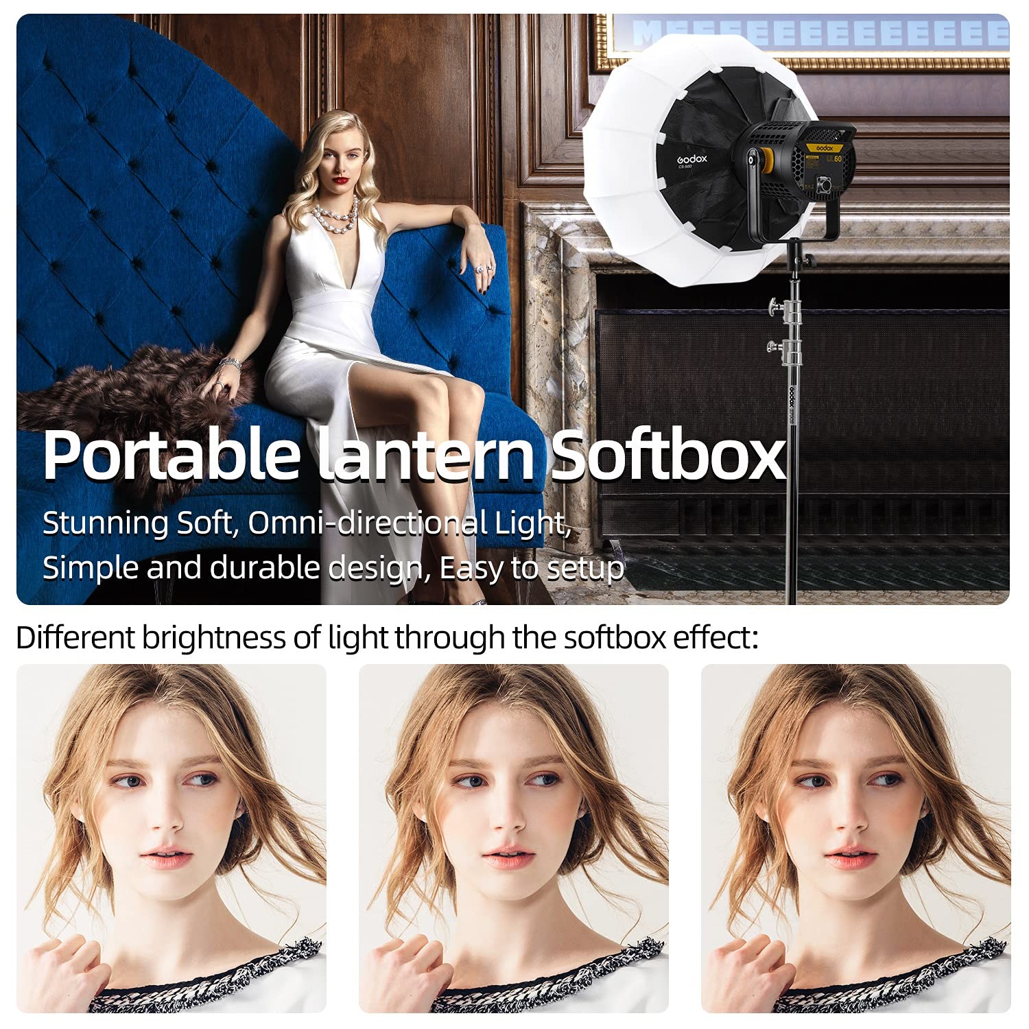 Godox Collapsible Lantern Softbox Omni-Directional Light Modifier Bowens for SL
