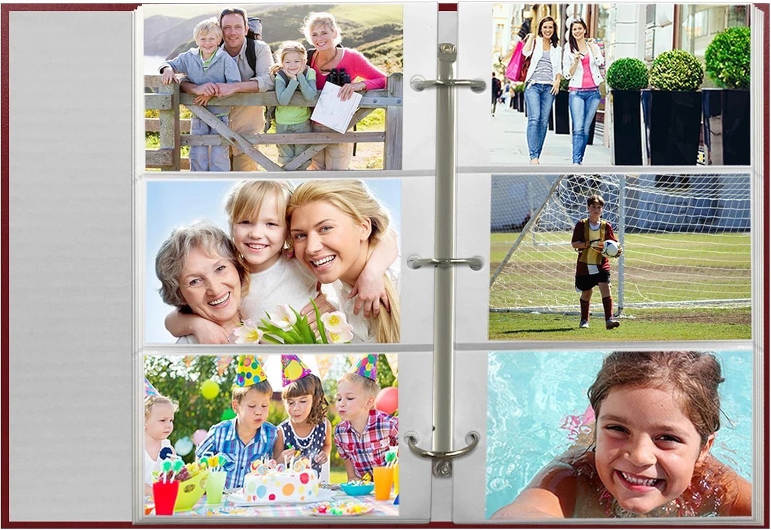 3-Ring Pocket Burgundy Album For 504 Photos – 4″X6″