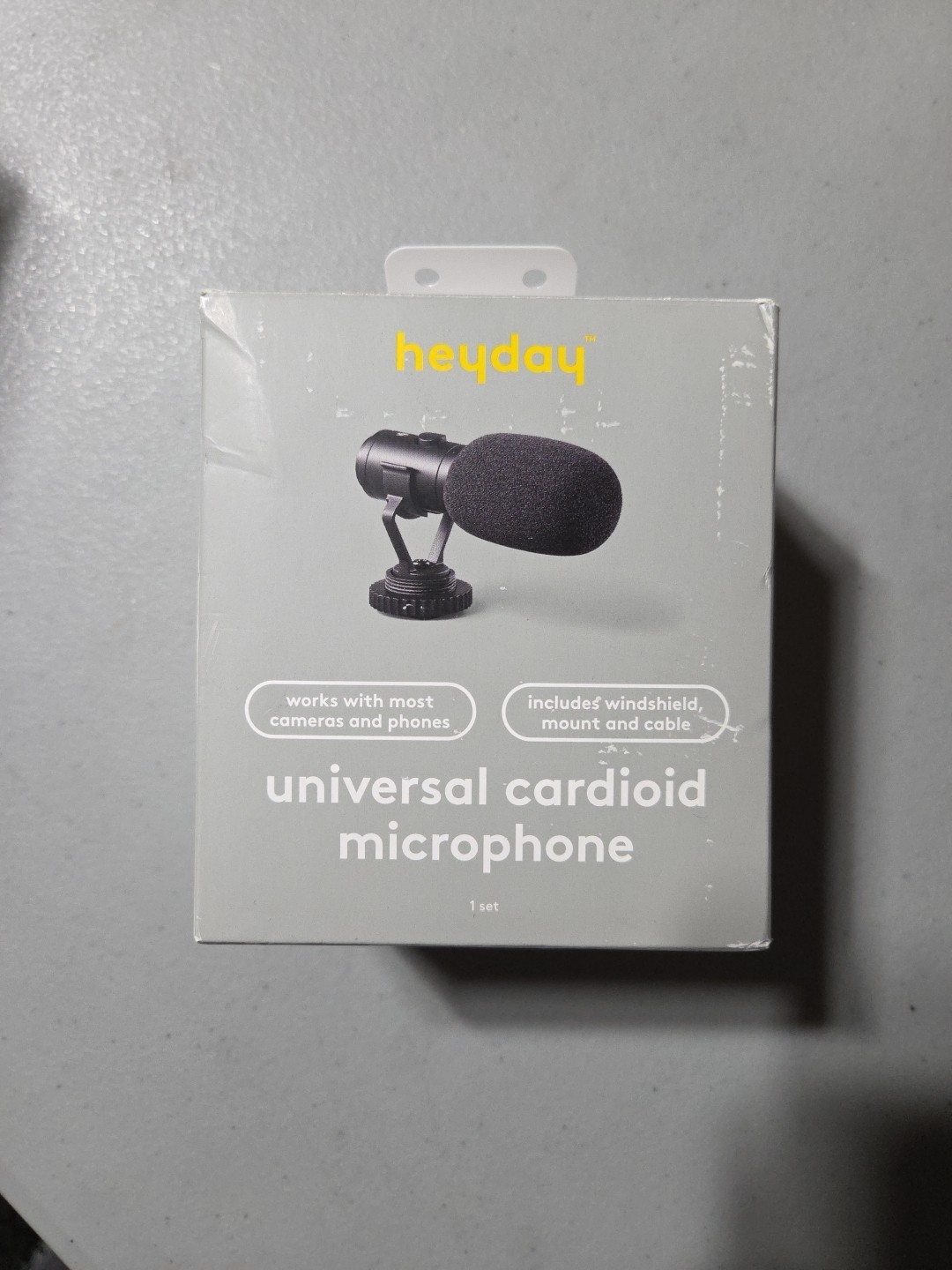 Heyday Universal Cardioid Microphone for DSLR Cameras & Smartphones – Black