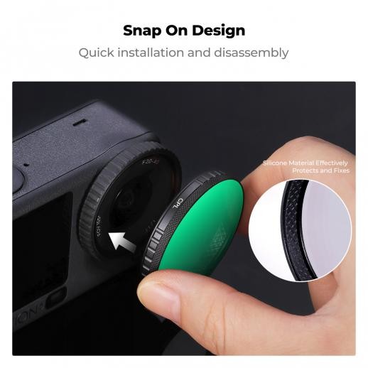 K&F CONCEPT Snap-on CPL ND Black Diffusion 1/4 Filter Kit for DJI Osmo Action 6