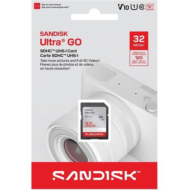 SanDisk Ultra GO SD 32GB SDHC Up to 120MB/s UHS-I C10 U1 V10 SDSDUGN-032G-GN6IN