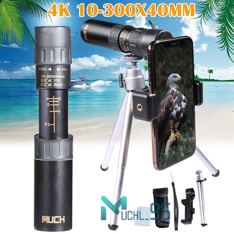4K 10-300X40mm Super Telephoto Zoom Monocular HD Telescope with Night Vision