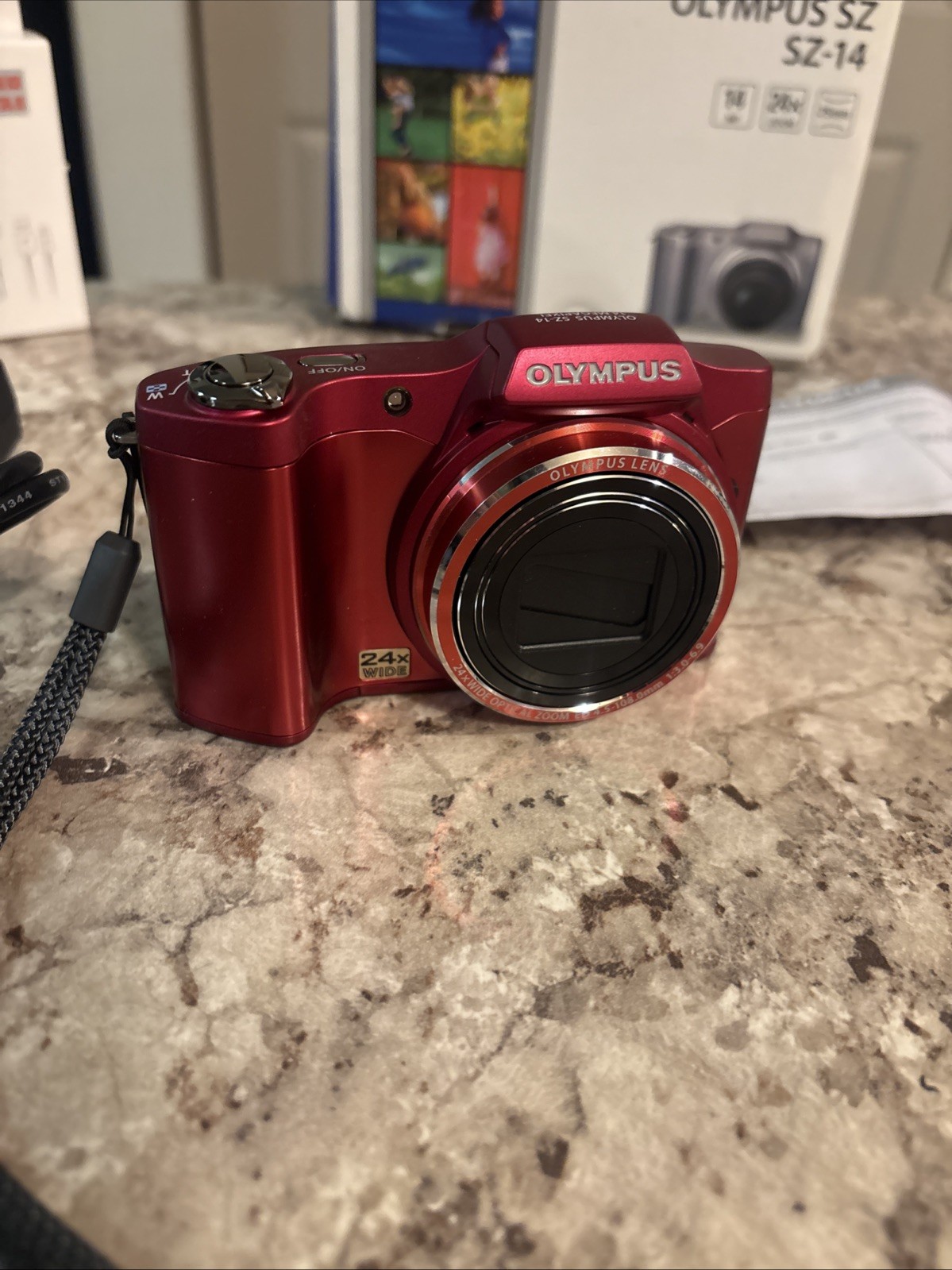 Olympus SZ-14 Compact Camera Red 14MP 24x Zoom 3.0″ LCD HDMI Face Detection EUC