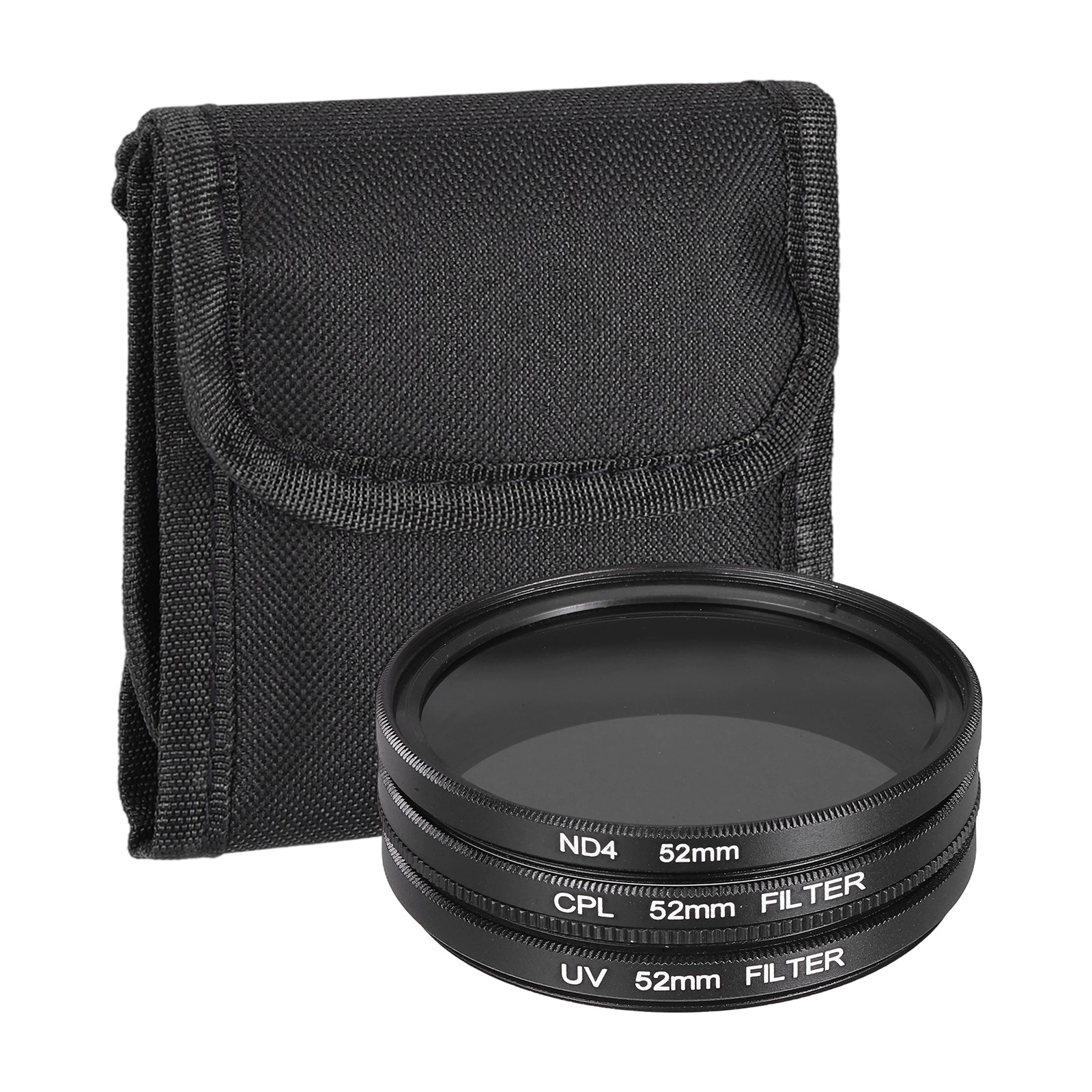 52mm UV/CPL/ND4 Digital Essentials Filter Kit Circular Camera Filters, Black