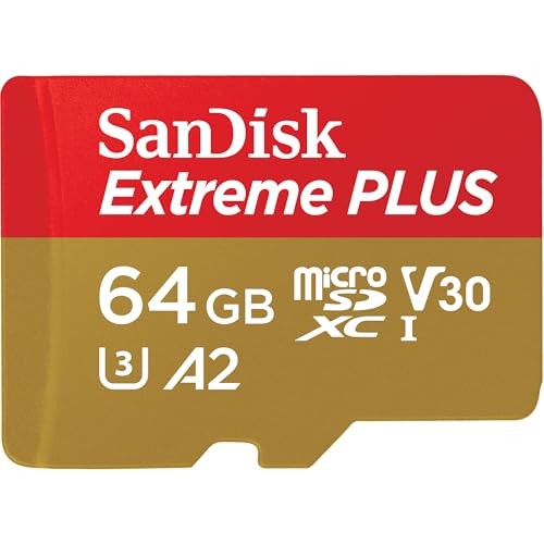 SanDisk Extreme PLUS 64 GB Class 3/UHS-I (U3) V30 microSDXC – 1 Pack