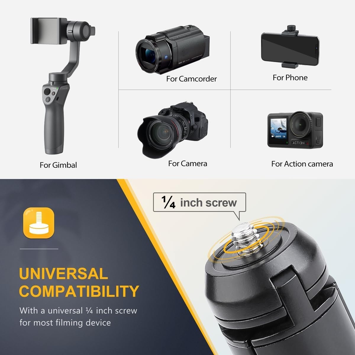 Versatile Metal Tripod Stand: Perfect for Compact Indoor & Outdoor Shooting