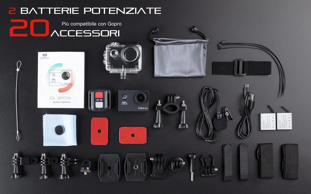 COOAU 4K HD 20MP 1080P Waterproof Sport Action Camera WiFi EIS Video as Go Pro