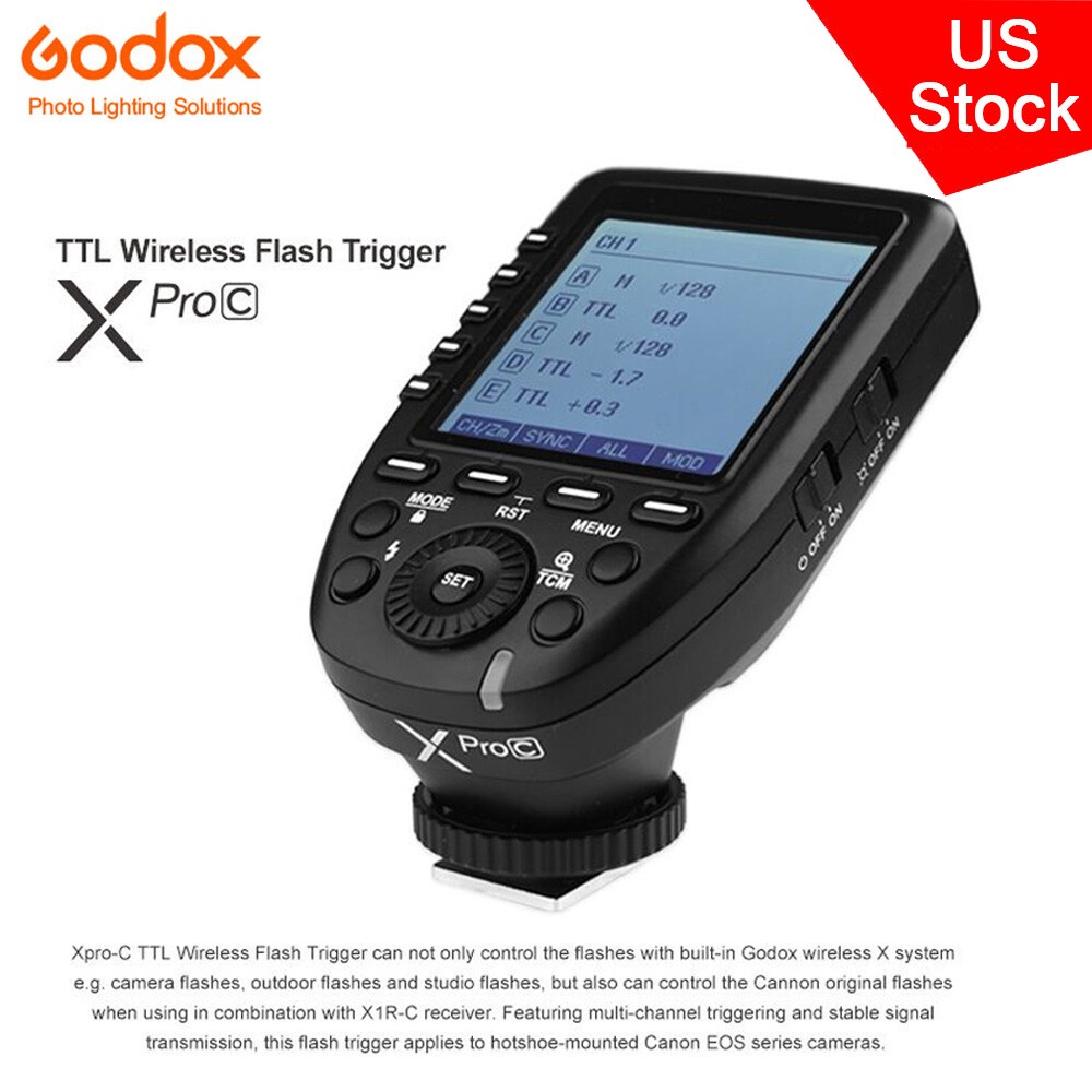Godox XPro-C 2.4G TTL Transmitter Trigger X System High-speed For Canon Camera