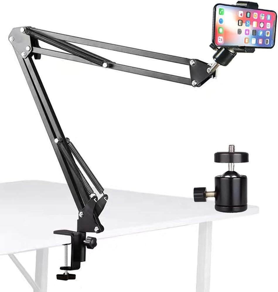 Versatile Overhead Tripod Mount for Camera and Phone – Live Streaming Accessory