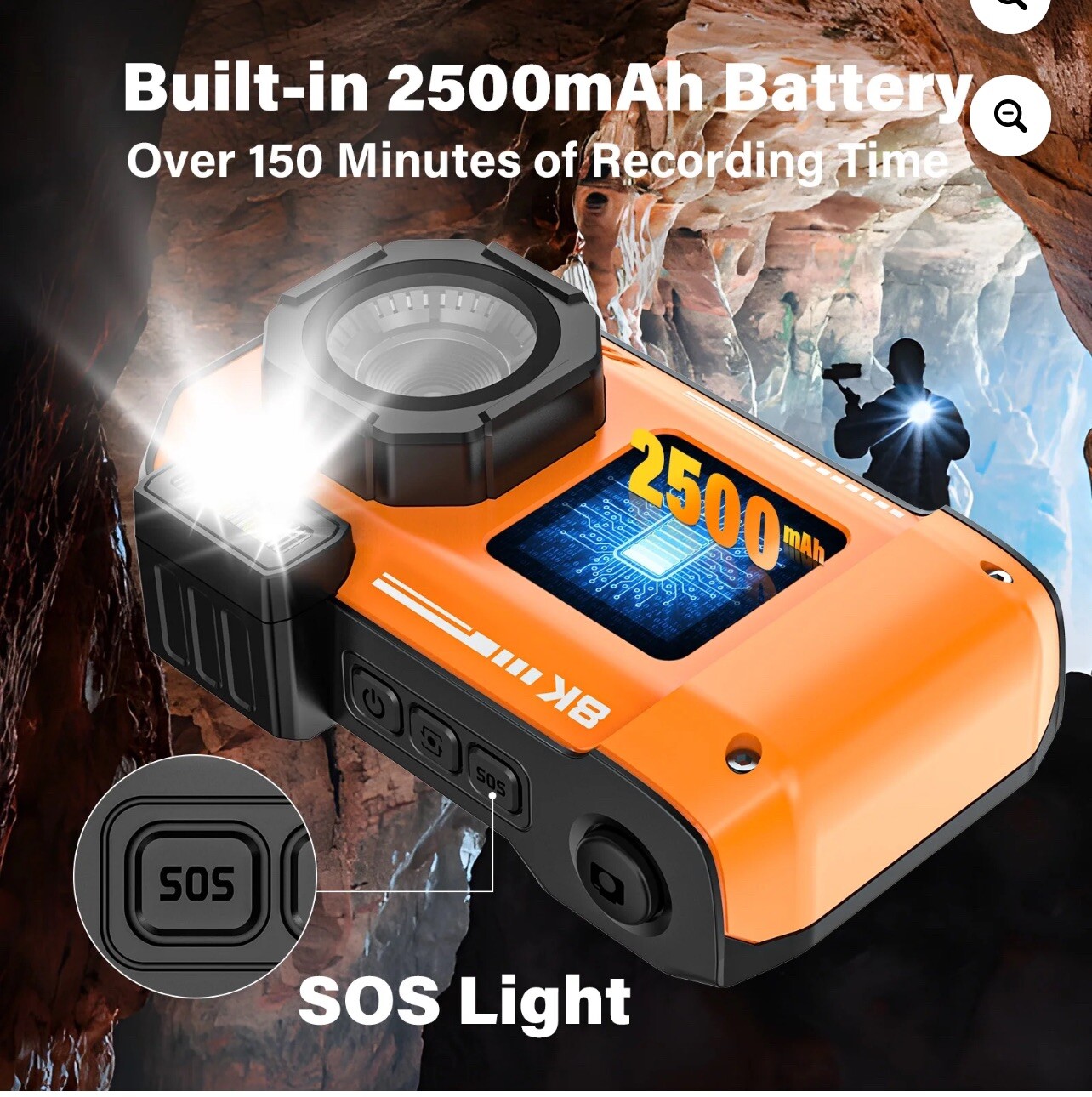 Upgraded 8K 70MP Underwater Camera with 32G Card, 33FT Camera Rugged Dustproof