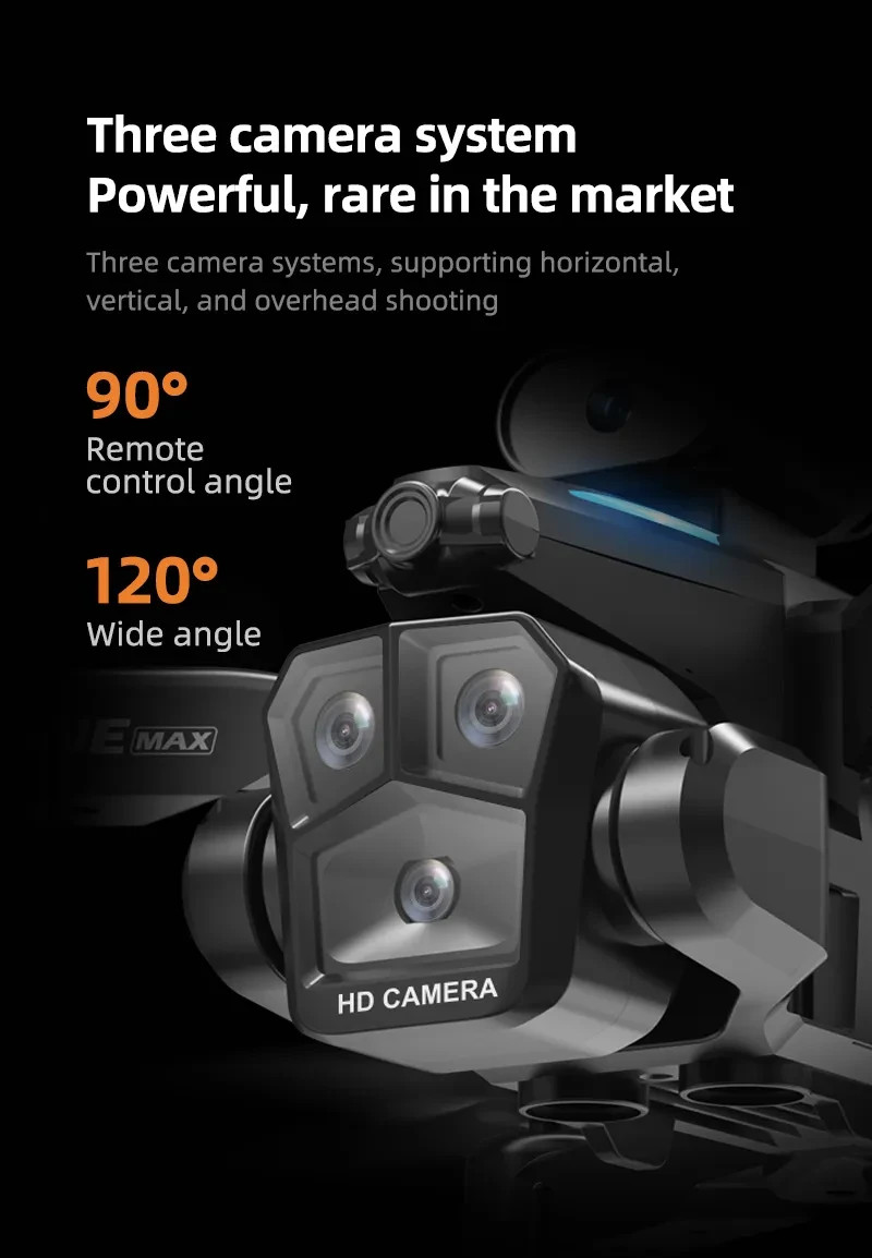 C10 Black – Triple Camera – Dual Electric Drone-BLACK