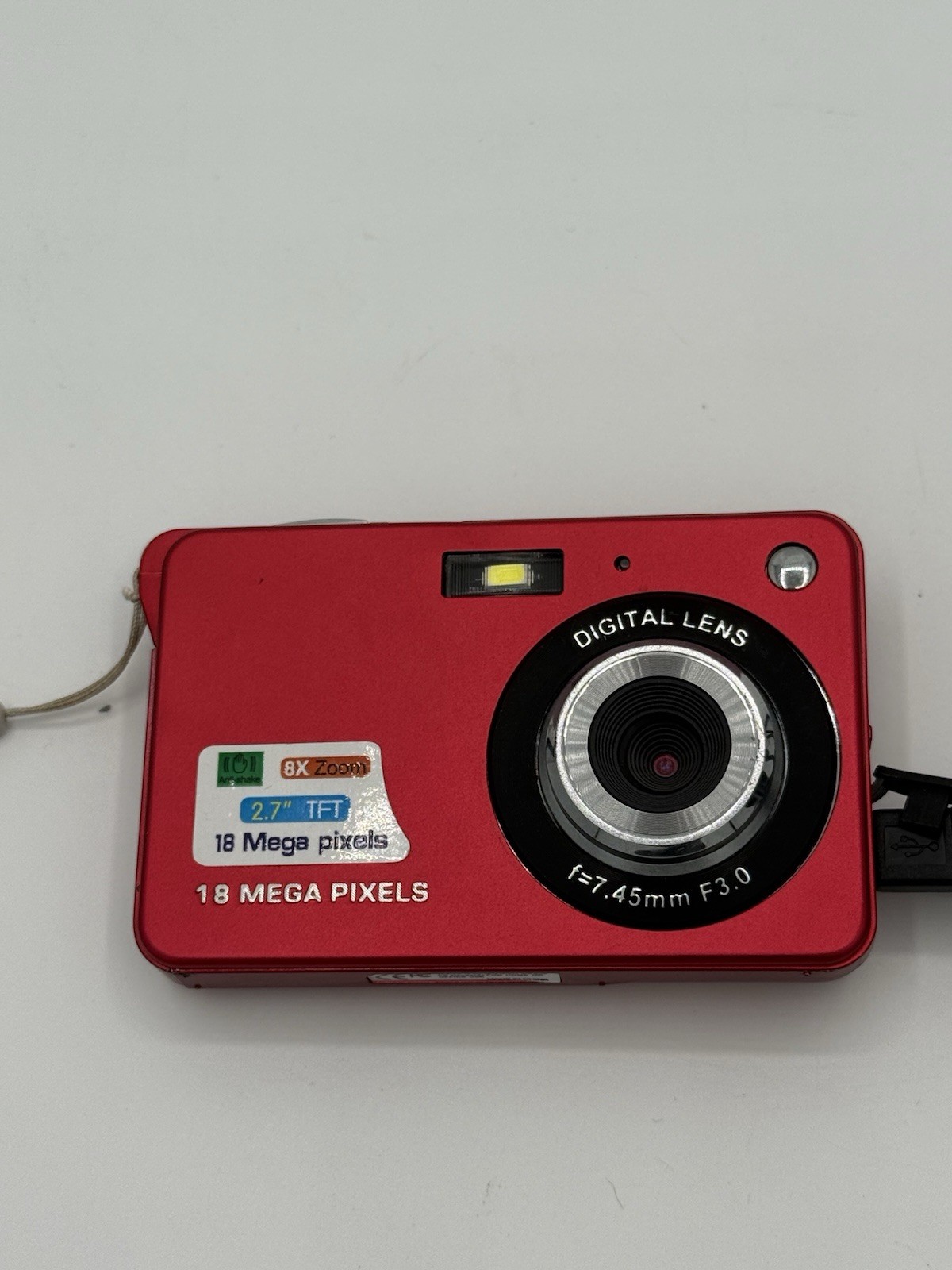 Red 18MP Digital Camera With 2.7 In LCD, 8x Zoom