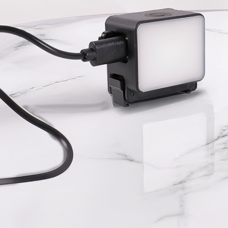Compact Rechargeable Camera Light With Mount For Action Cameras And 360