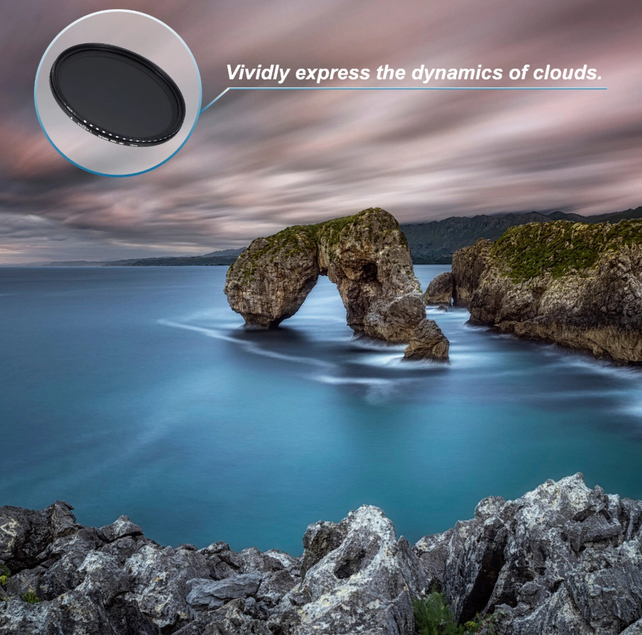 52mm 55mm 58 62 67 72 77mm Slim Variable Nd Filter Neutral Density Nd2-400 Lens