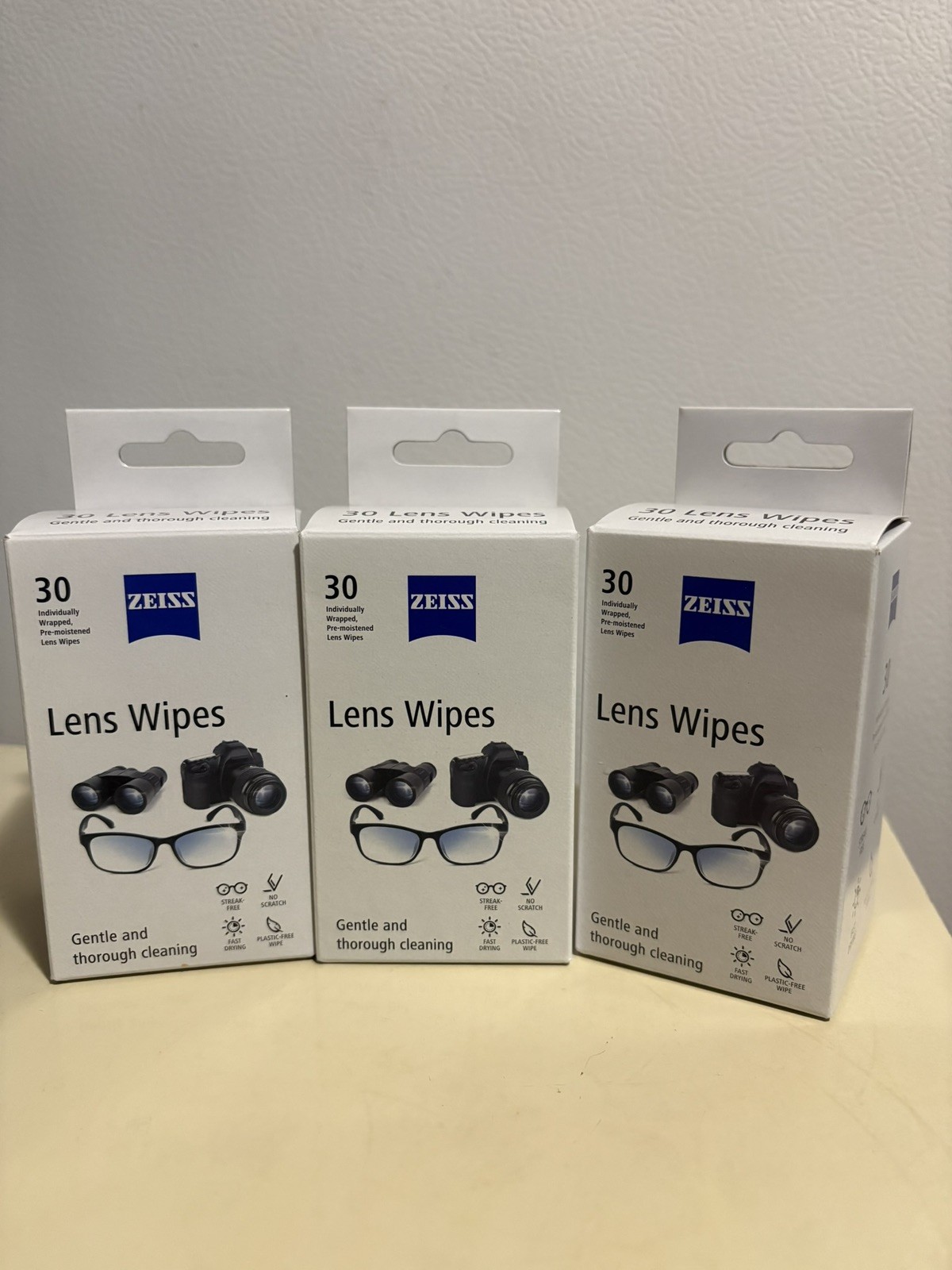 zeiss lens wipes 30 count individually wrapped pack of 3