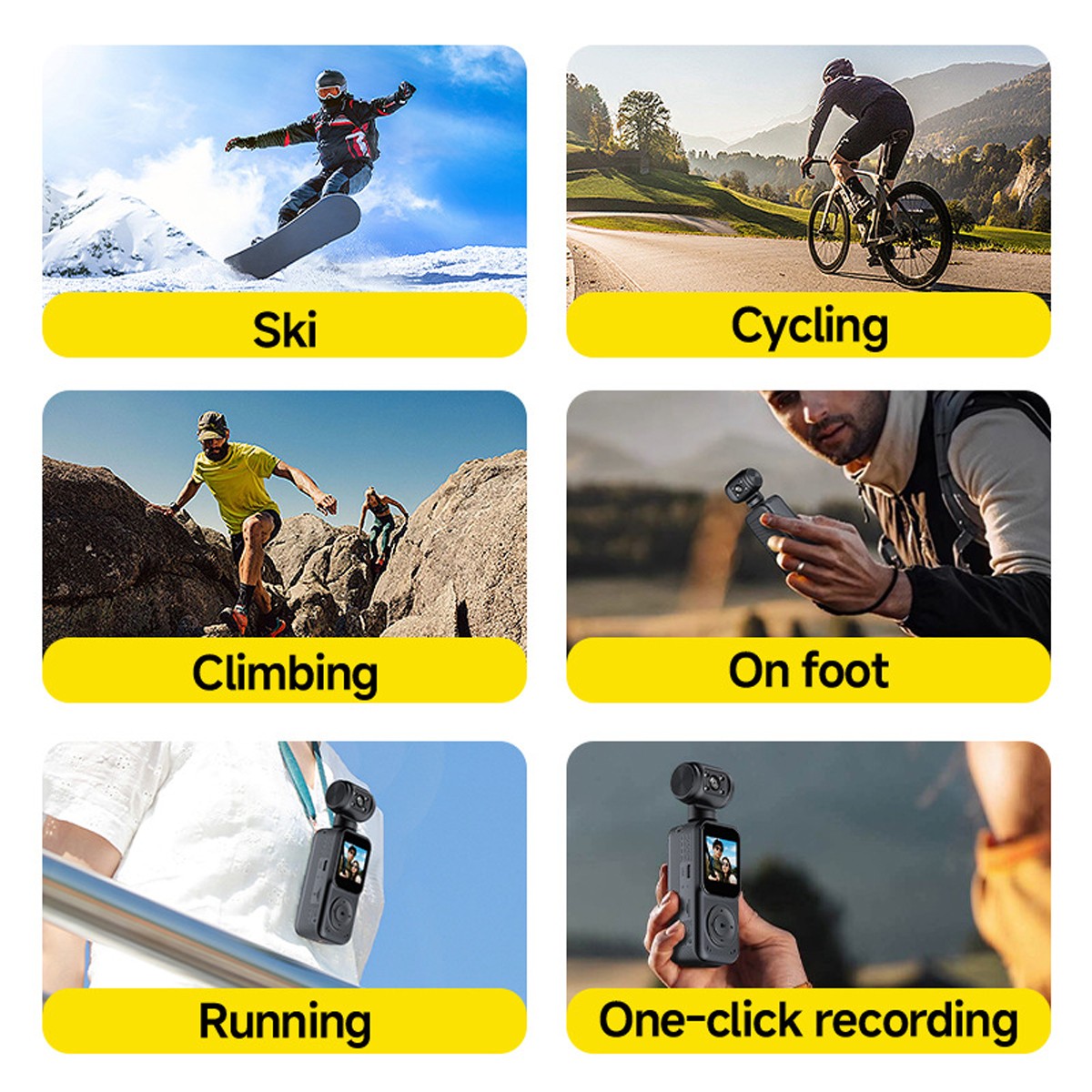 4K Pocket Mini Body Action Camera 180°/260° Rotation Audio & Video Recording Cam