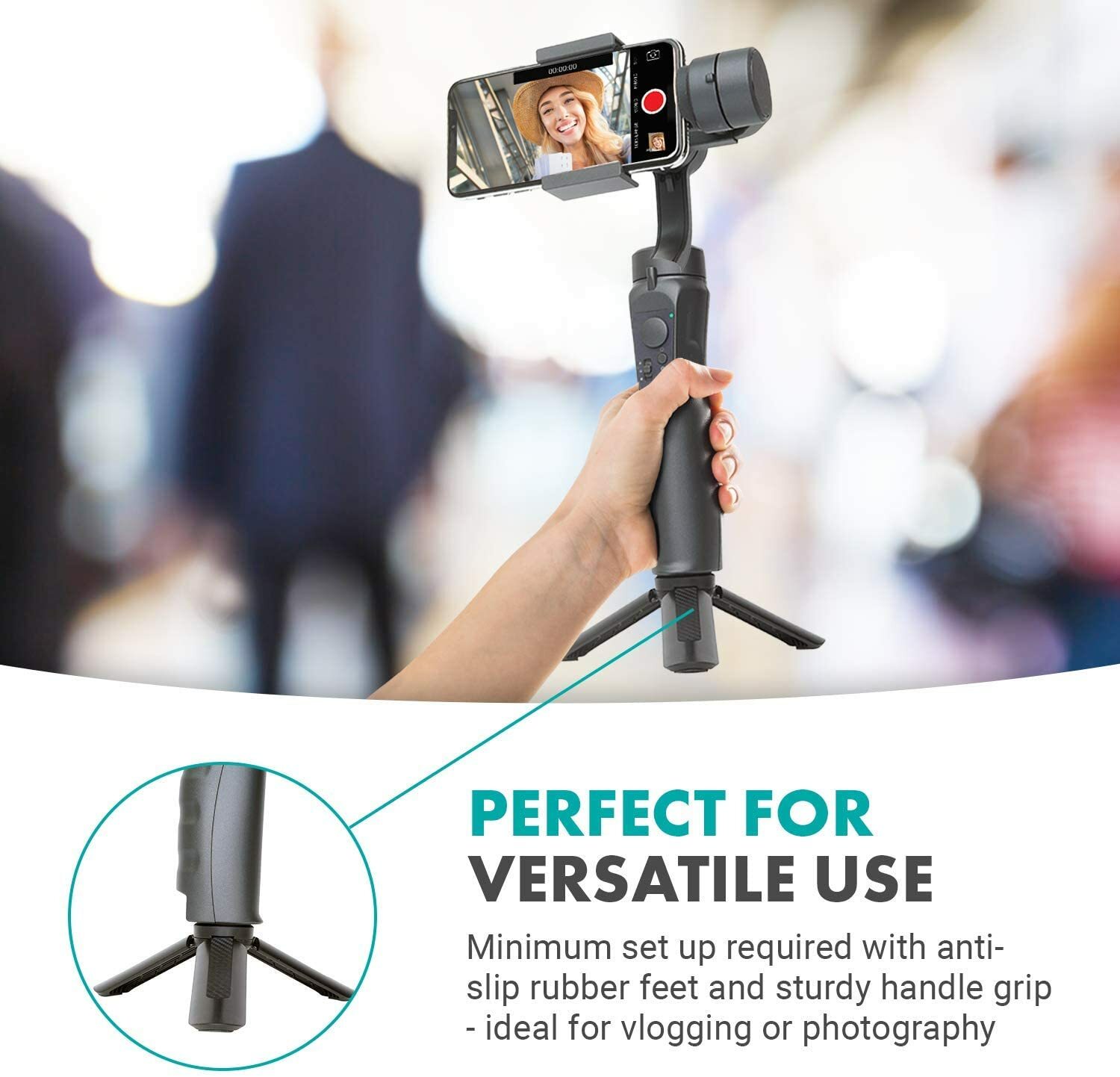 Movo TR-1 Compact Mini Tabletop Tripod/Hand Grip for Camera, Gimbal, Rig