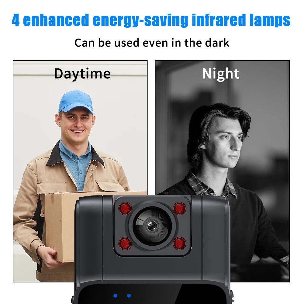 20 Hour 1080P Camcorder Mini Police Body Camera HD 180° Video DVR IR Night Cam