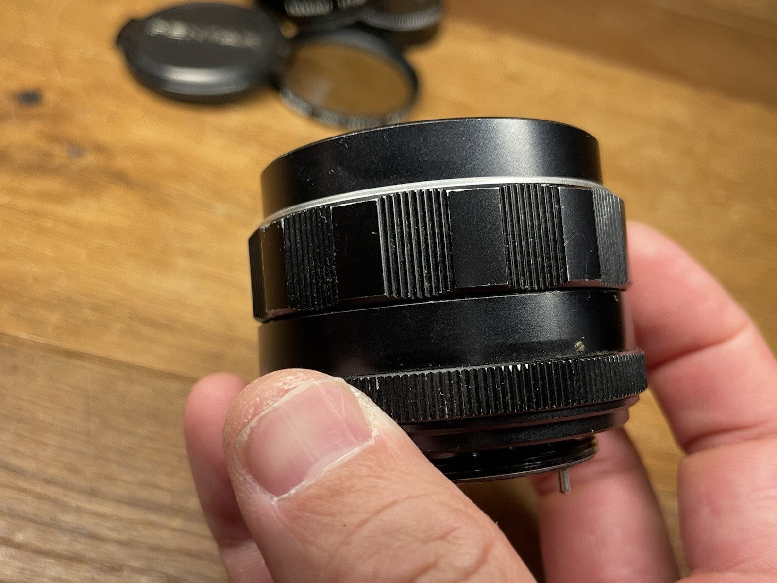 *Early Model Near Mint w/ ND Filter & Hood* Pentax Super Takumar 55mm F/1.8 Lens