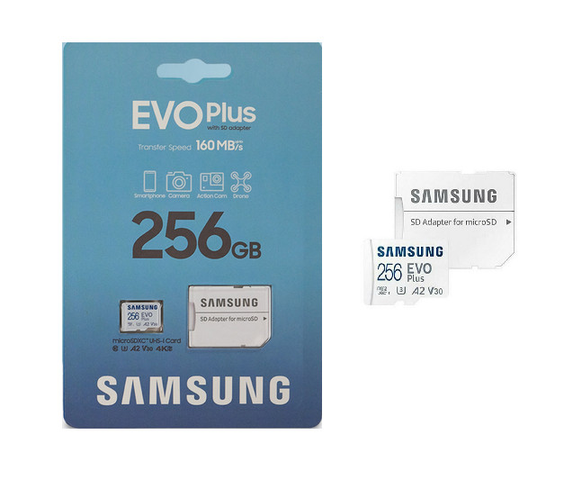 Samsung EVO Plus 256GB Micro SD Card SDXC Fast 160MBs PC Camera Android Phone
