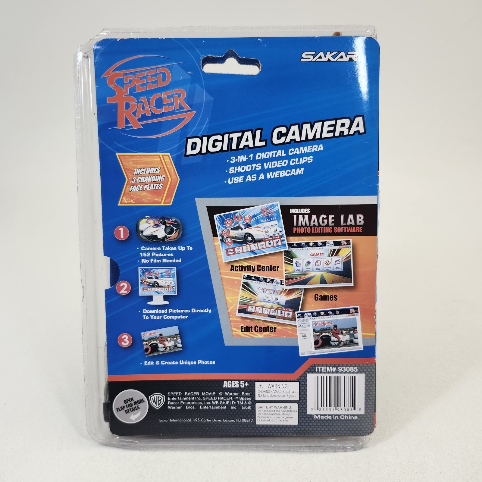 Speed Racer Mach 5 Digital Camera w/ Editing Software 3 Faceplates Vintage 2008