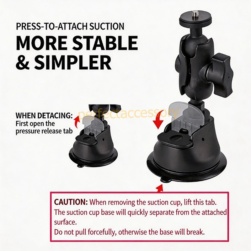 Car Suction Cup Mount Bracket+Selfie Stick For Insta360 X5 X4 X3 X2 DJI Camera