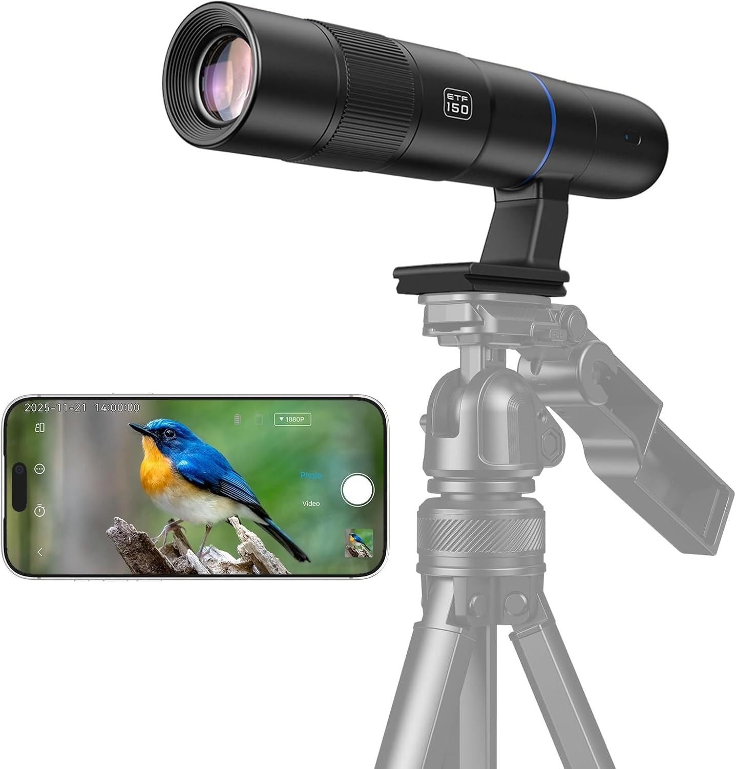 45X Digital Telephoto Lens with Wi-Fi Connectivity and 1500mAh Battery Pack
