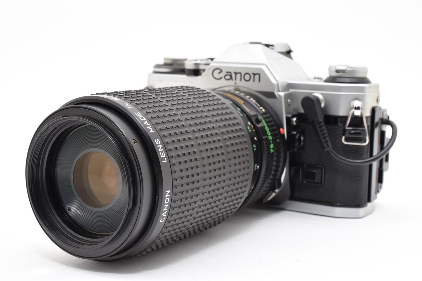 [NEAR MINT w/Bag] Canon AE-1 35mm Film Camera Zoom FD 75-200mm F/4.5 Lens Japan