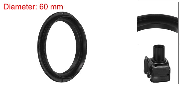 M54 x 0.75 Female to M42 x 0.75 Male Thread Telescope Adapter Black 10mm