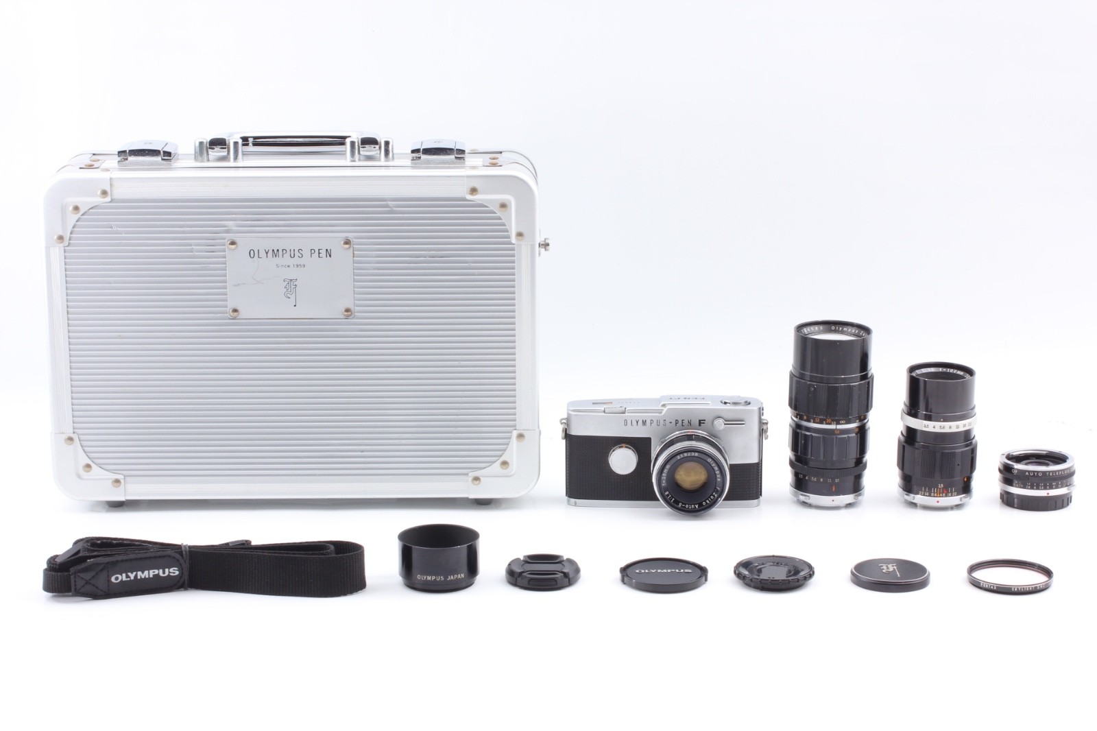 Meter Works【 Exc+5 3Lens 】 Olympus Pen FT 38mm 100mm 50~90mm w/Case From JAPAN