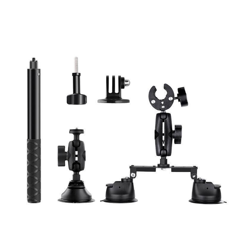 Car Suction Cup Mount Kit w/Selfie Stick For Insta360 ONE RS/X2/R/X/X3/X4 Camera