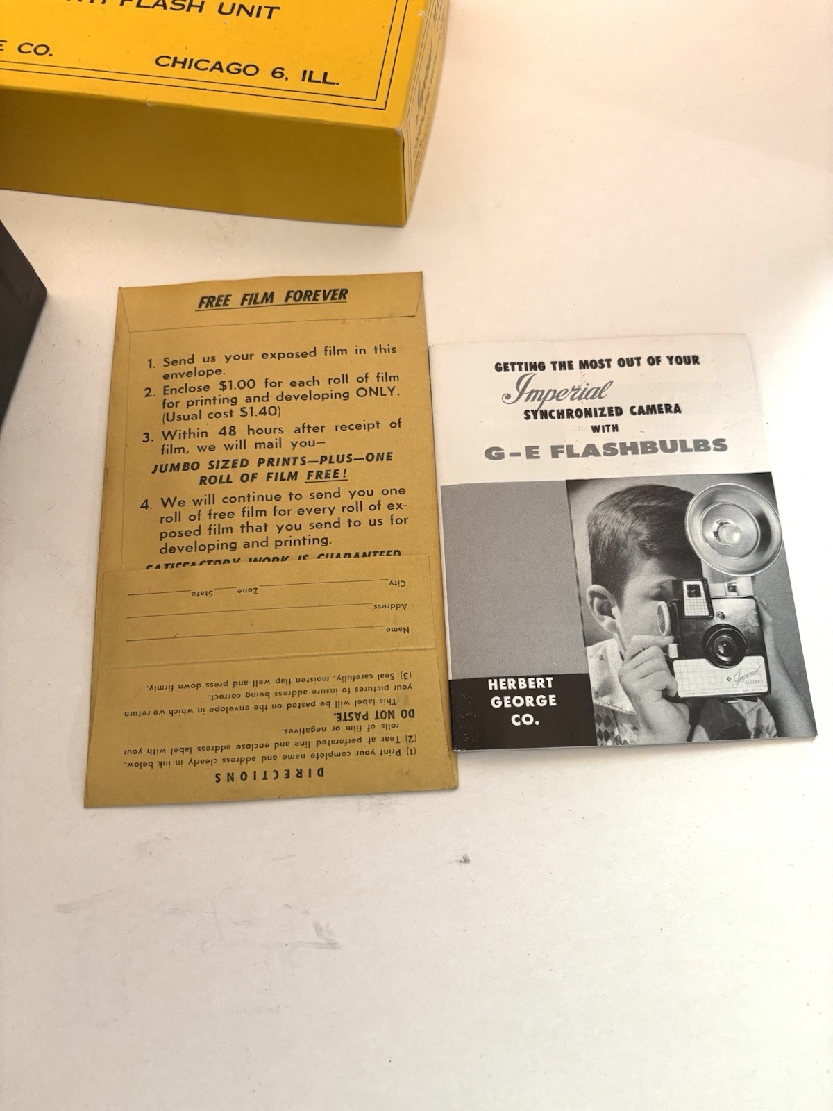 Vintage Imperial Mark XII Camera 1950s Flash Book & Box