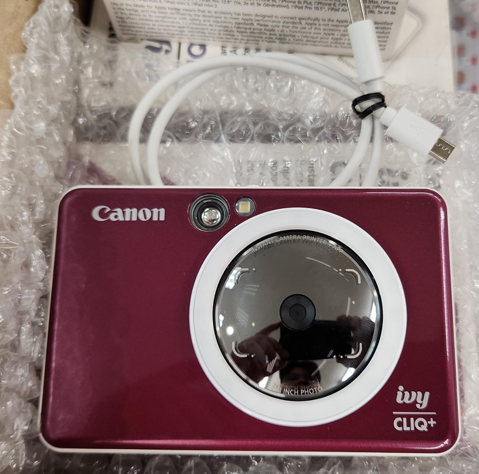 Used No Box Canon Ivy CLIQ + Instant Camera Photo Printer Ruby Red