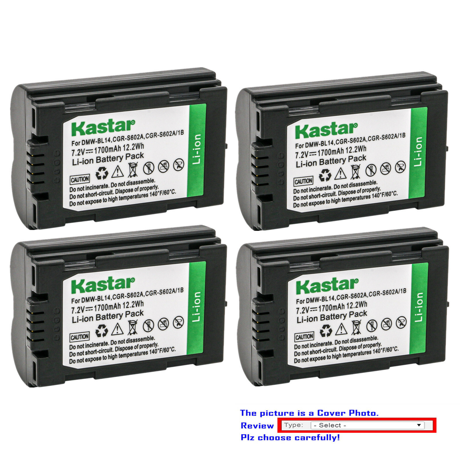 Kastar Battery Replacement for Panasonic CGRS602 CGR-S602A CGR-S602A/1B Battery