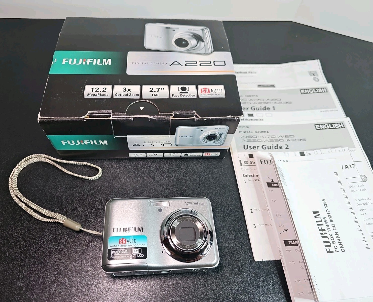 Nice Fujifilm Finepix A220 Compact 12.2MP Digital Camera Silver – TESTED -Read~~