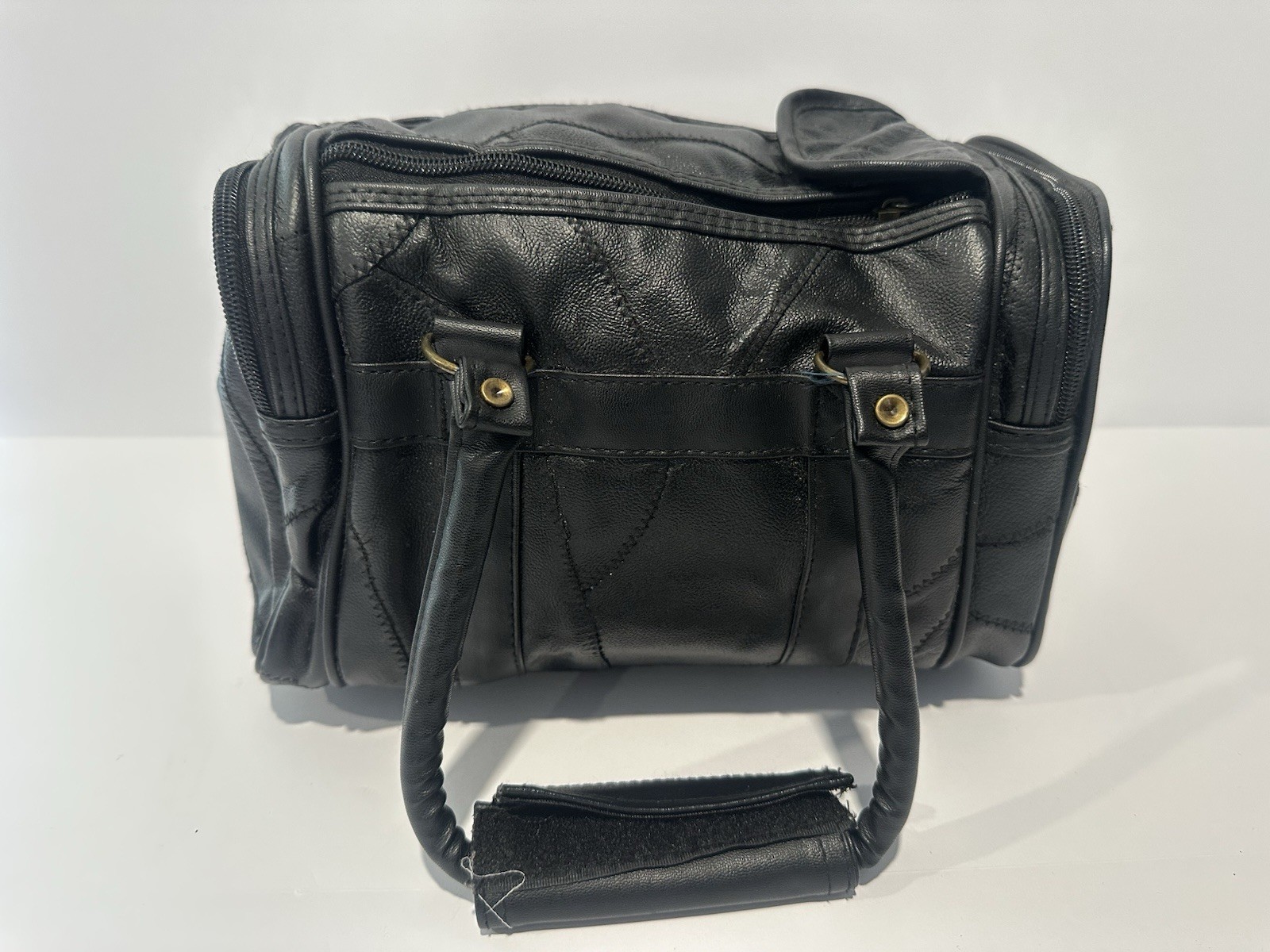 Black Synthetic Leather Camera Carry Shoulder Bag with Accessory Compartments