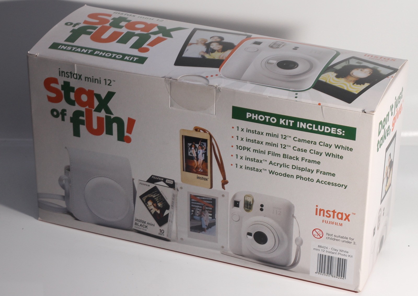 Fujifilm Instax Mini 12 Stax of Fun Instant Photo Kit Clay White NEW Sealed