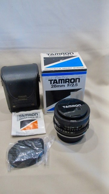 TAMRON 28mm F/2.5 WIDE ANGLE ADAPTALL-2 MOUNT SYSTEM LENS- PENTAX K- UNUSED?