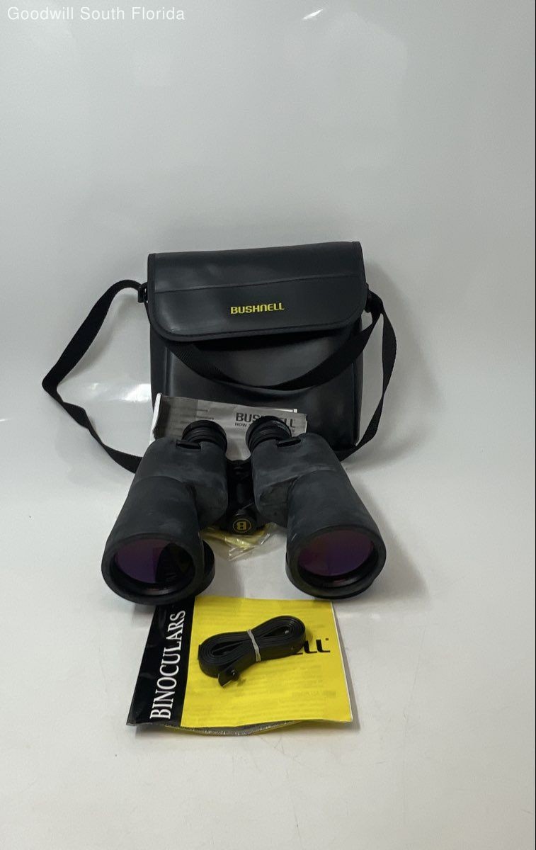 Bushnell Black Outdoor Optics Binoculars With Carrying Case & Manual