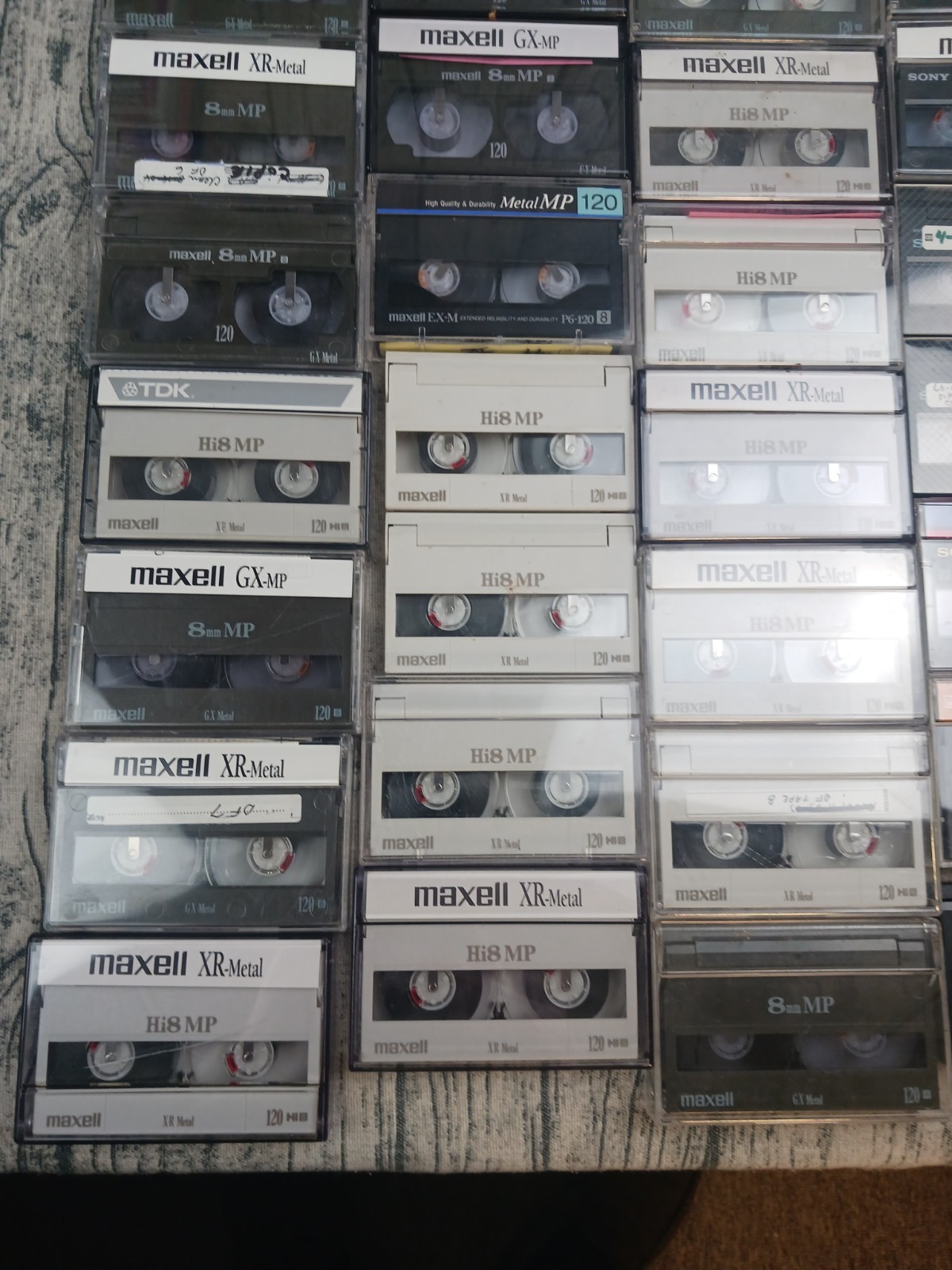 Hi8 8mm 120s Lot Of (72) Multiple Varieties – Maxell, Sony, TDK, BASF, Fuji, Mem