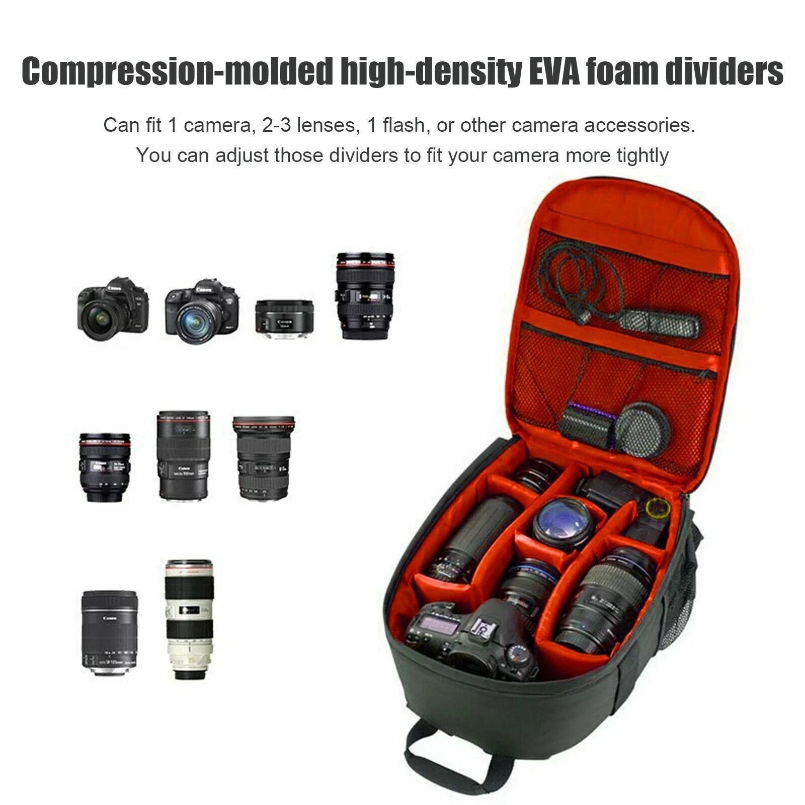 Camera Backpack Shoulder Bag Waterproof Case for Canon Nikon Sony DSLR Digital
