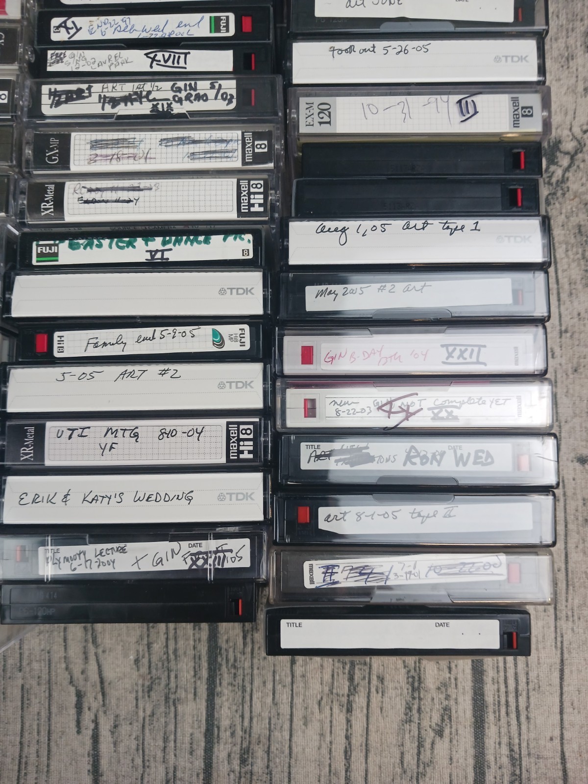 Hi8 8mm 120s Lot Of (72) Multiple Varieties – Maxell, Sony, TDK, BASF, Fuji, Mem