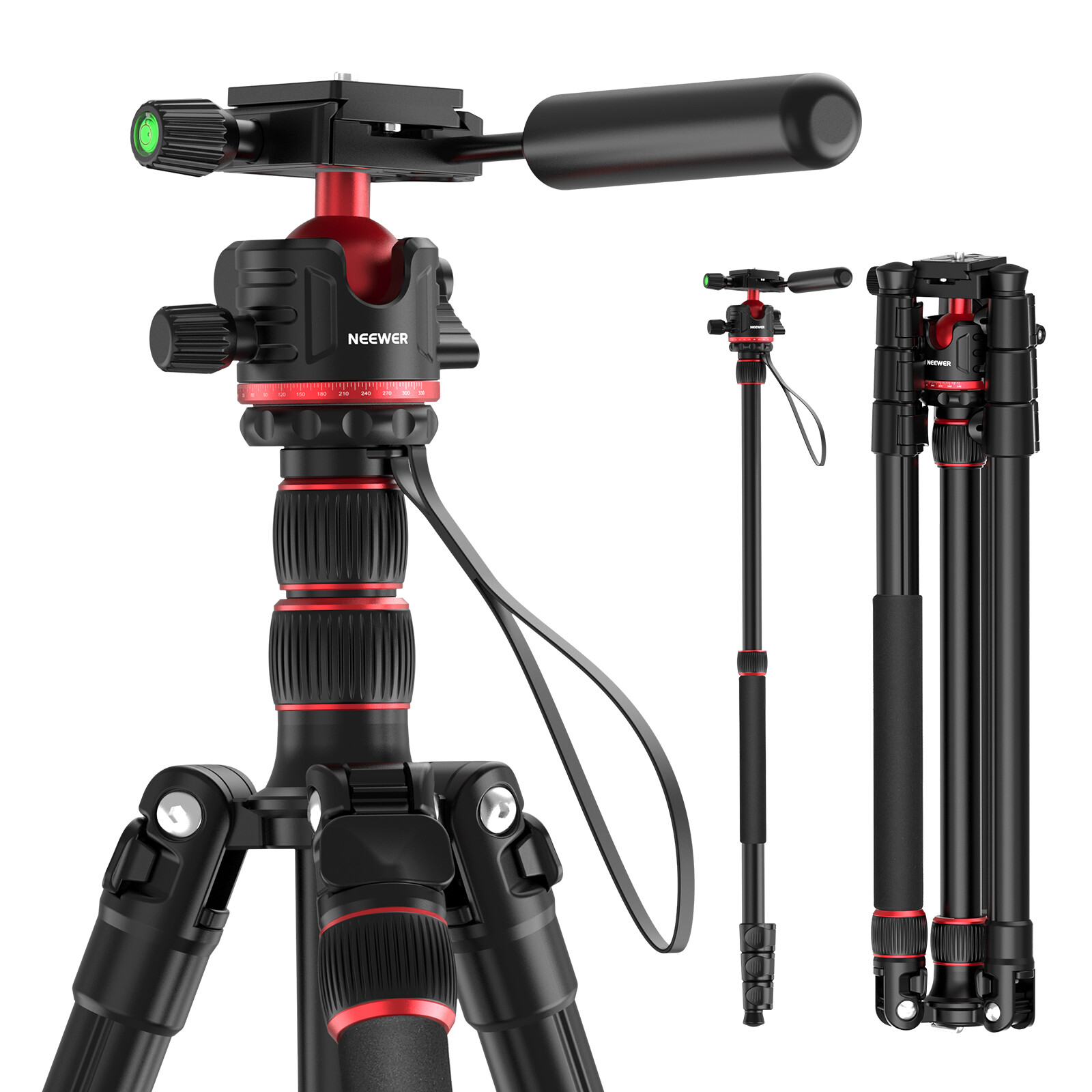 NEEWER 77″/196 cm Camera Tripod Monopod Travel DSLR Video Stand 360° Ball Head