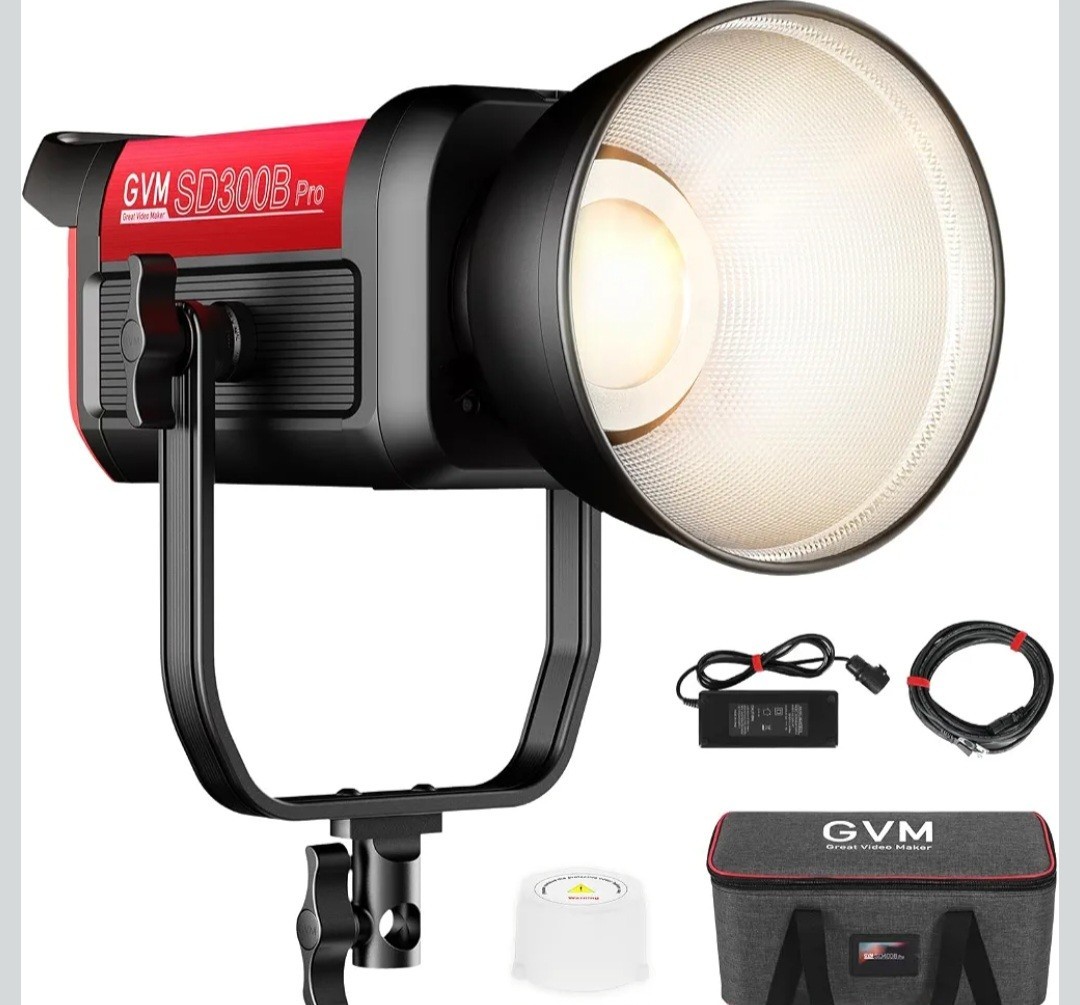 GVM Photography Lighting 300W Bi-Color Studio Lights with 45°Standard Reflector
